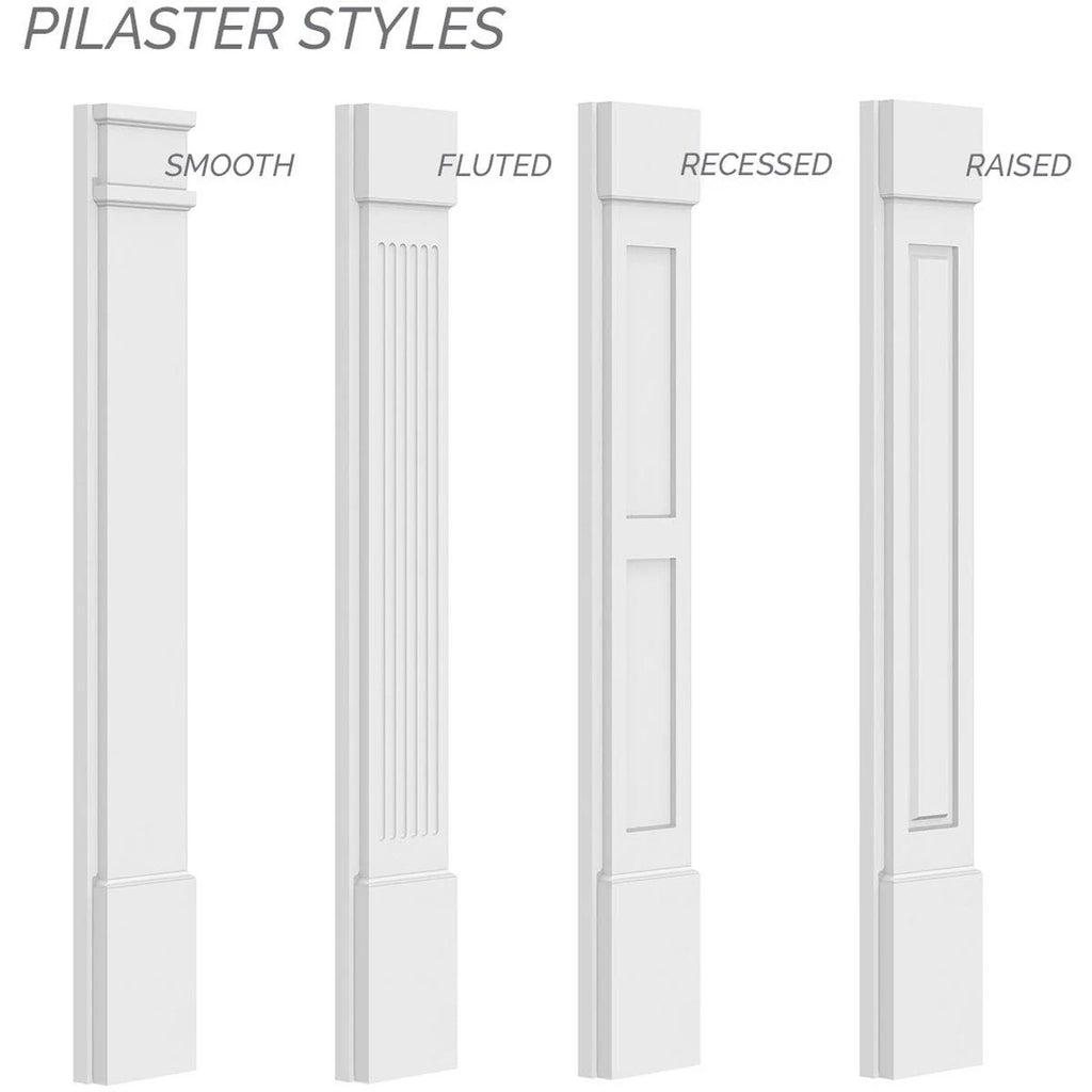 Raised Panel PVC Pilaster with Decorative Capital & Base (Pair) F605