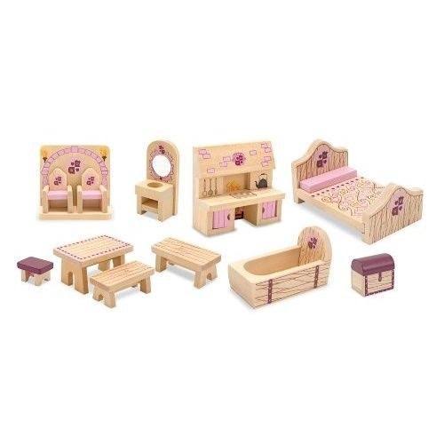 12 Pcs Wooden Dollhouse Furniture M4485