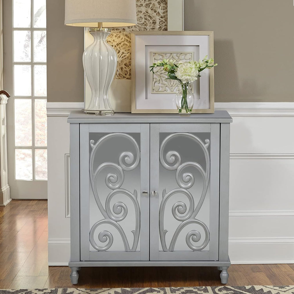 Blue Teal Storage Cabinet with 2 Doors B446