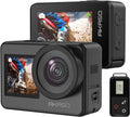 4K30FPS 20MP WiFi Action Camera with Touch Screen IPX8 33FT Waterproof EIS 2.0 Zoom External Mic Voice Control 2X 1350mAh Batteries O77662