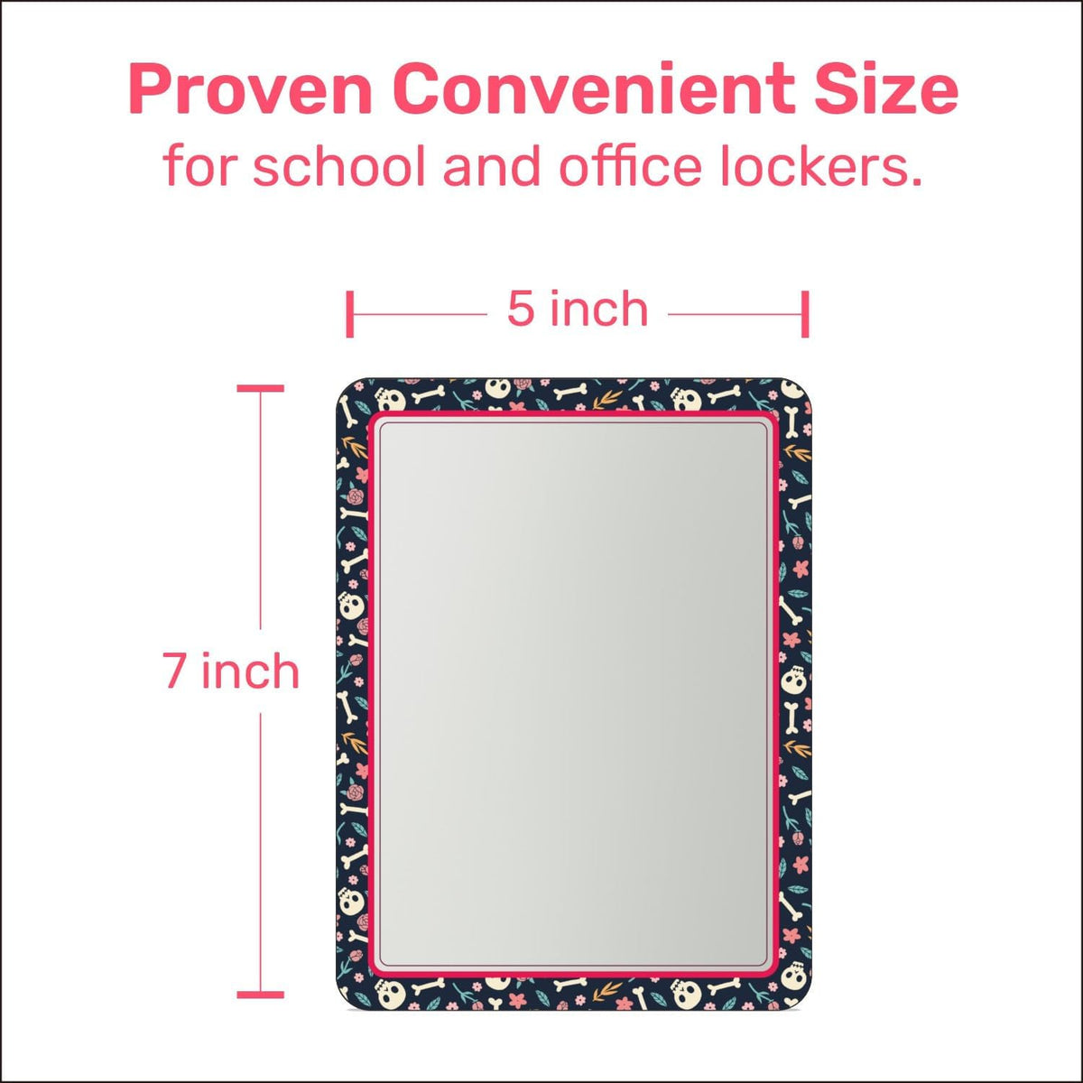 Magnetic Mirrors for Locker, 5 inch x 7 inch, 2 Pack P3346