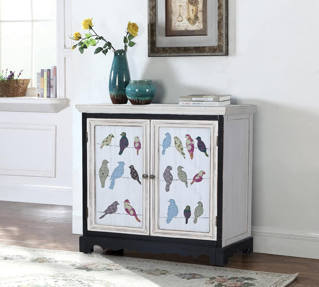 Blue Teal Storage Cabinet with 2 Doors B446