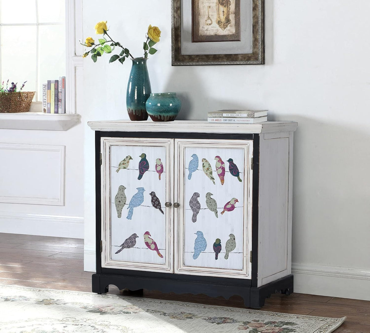 Blue Teal Storage Cabinet with 2 Doors B446