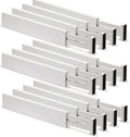 12 Pieces White Expandable Bamboo Drawer Dividers O874399