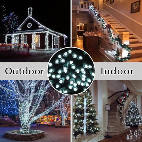 25ft 50 Counts Cool White LED Christmas Lights Outdoor Waterproof Green Wire U7075
