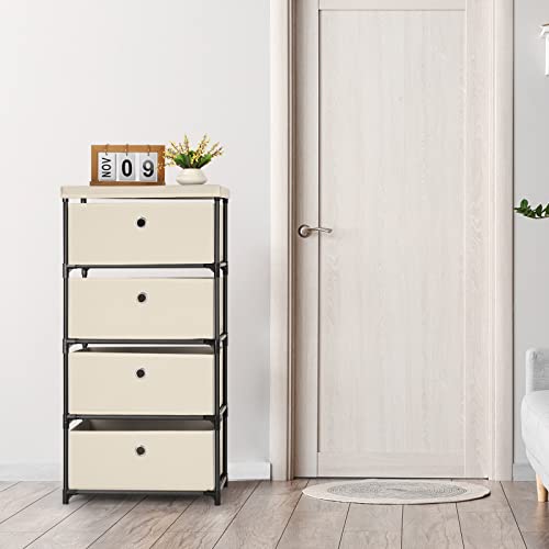 Blue Fabric 4 Drawer Storage Chest U3631