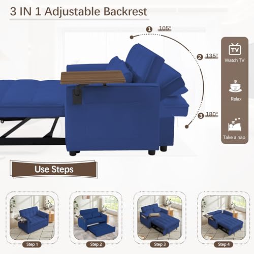 Beige Velvet 3 in 1 Sleeper Sofa Bed F406