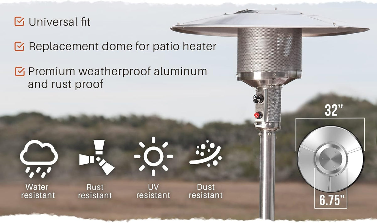Patio Heater Aluminum Reflector Shield 32" Round A35574