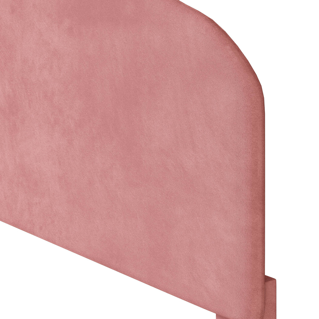 Dark Pink Upholstered Full Size Platform Bed Frame with Headboard D79305