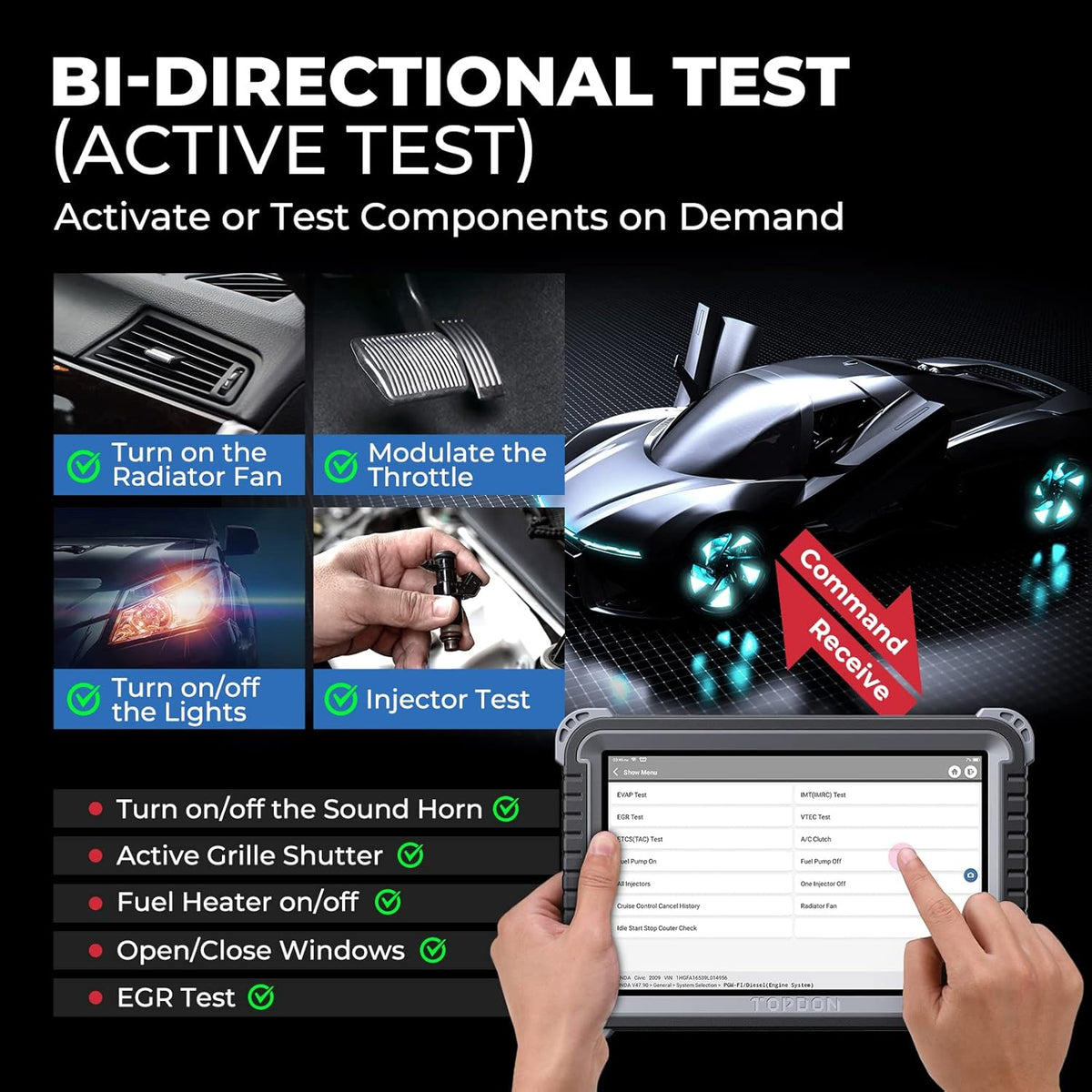 Bidirectional Scan Tool with 10.1-inch Screen I612