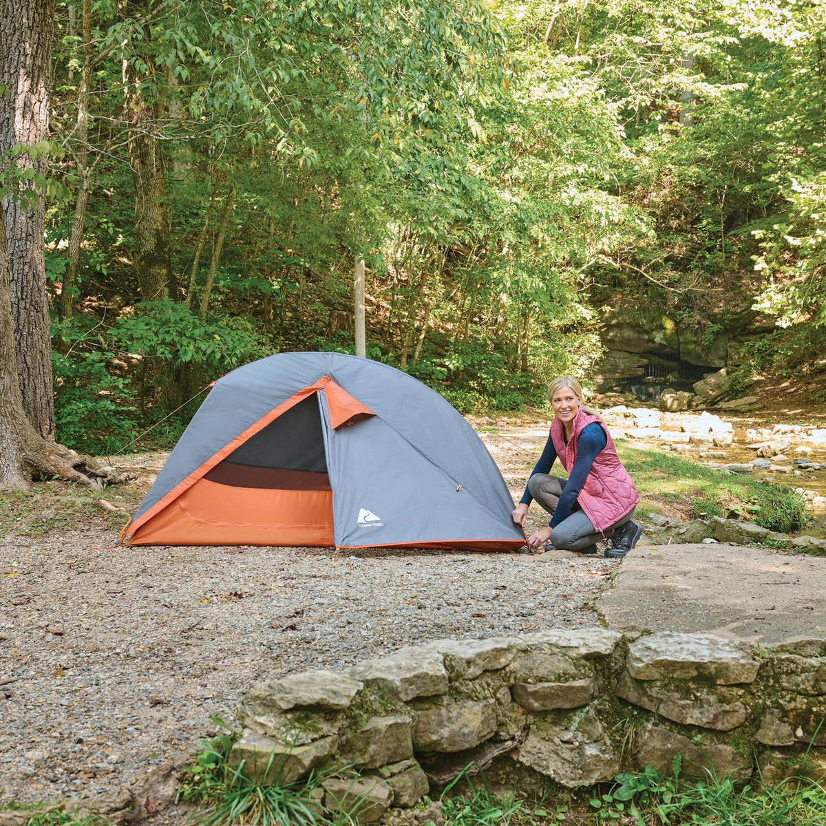 1-Person Lightweight Backpacking Tent, Orange C35076