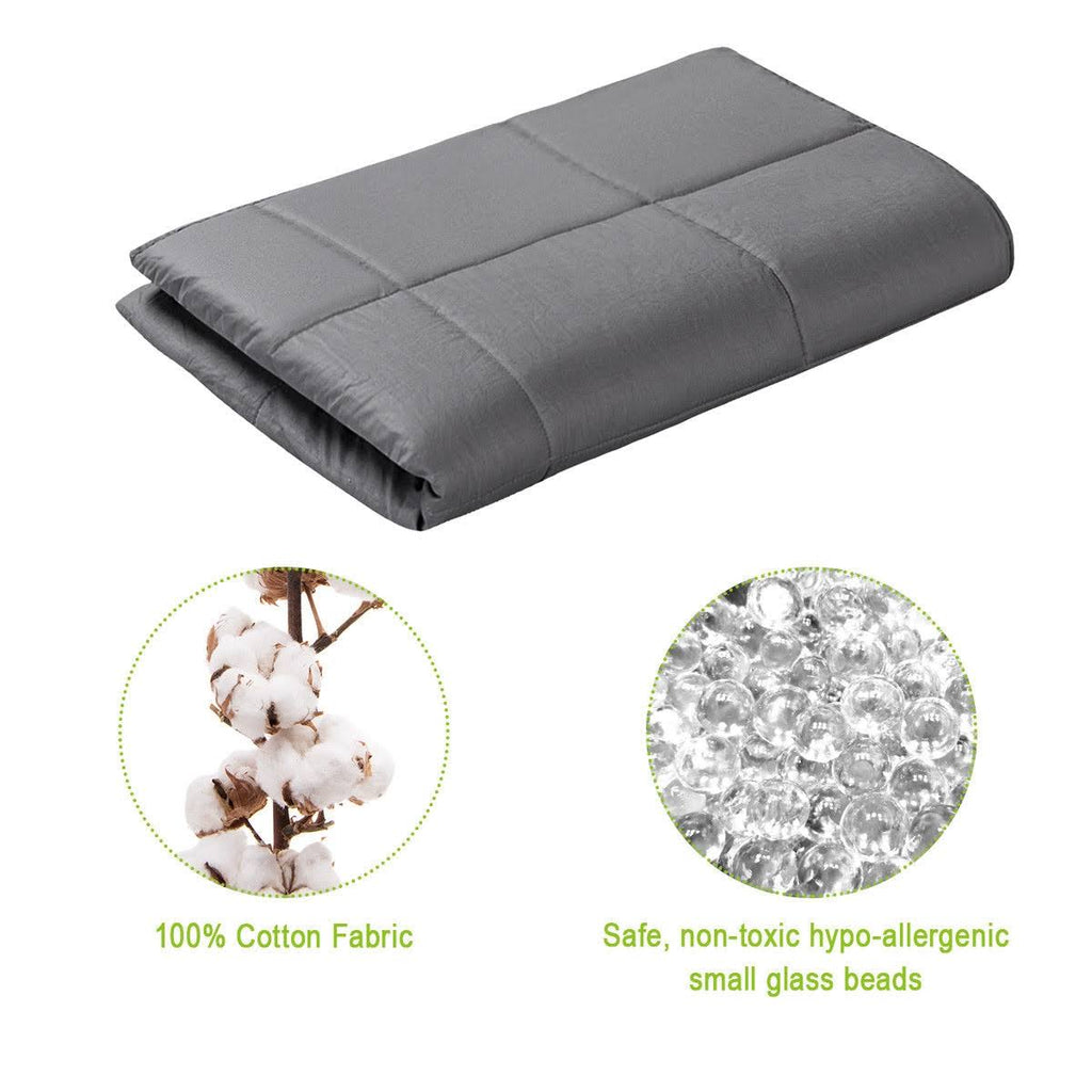 100% Cotton 15 lbs Glass Beads Weighted Blanket N8022