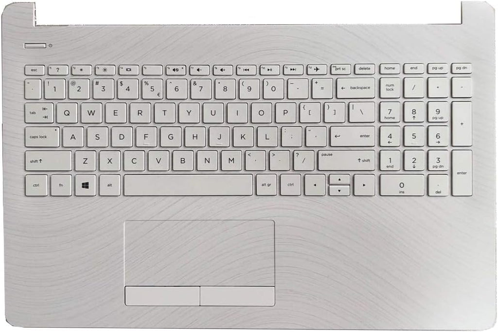 White Laptop Upper Case Palmrest Keyboard Touchpad Assembly E33547