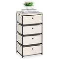 Blue Fabric 4 Drawer Storage Chest U3631
