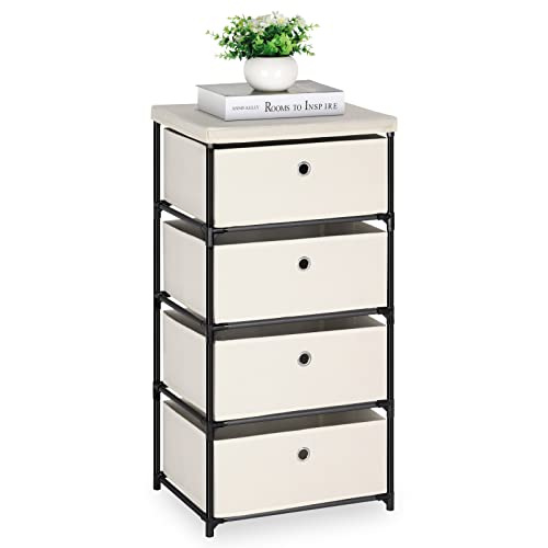 Blue Fabric 4 Drawer Storage Chest U3631