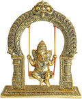 Metal Ganesha Sitting Jhula Decorative Statue (8''X12'') J79098