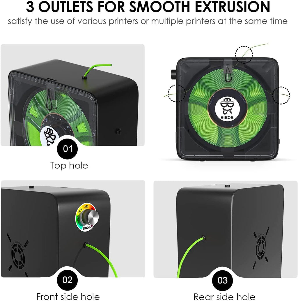 3D Printer Filament Dryer with Fan, Adjustable Temperature, Humidity Control & Spool Holder D92017