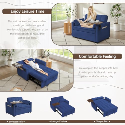 Beige Velvet 3 in 1 Sleeper Sofa Bed F406