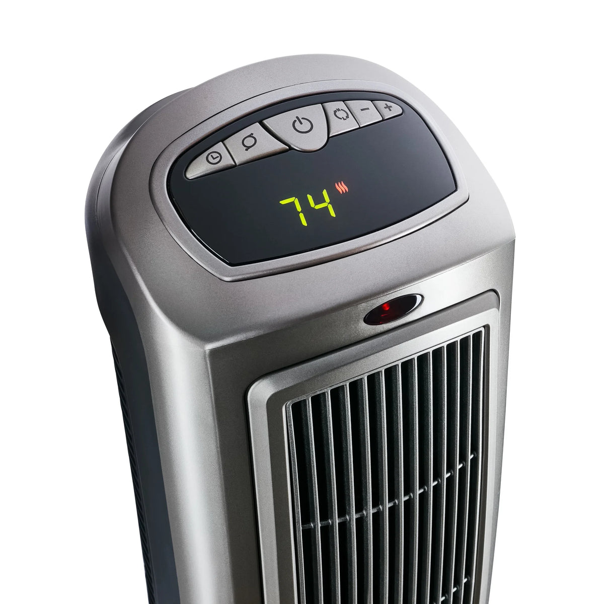 23" 1500W Oscillating Ceramic Space Heater with Timer, Remote, Silver T5956