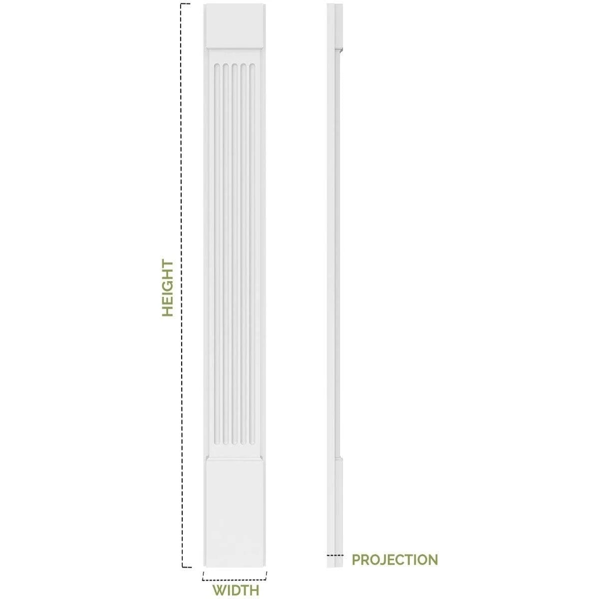 Raised Panel PVC Pilaster with Decorative Capital & Base (Pair) F605