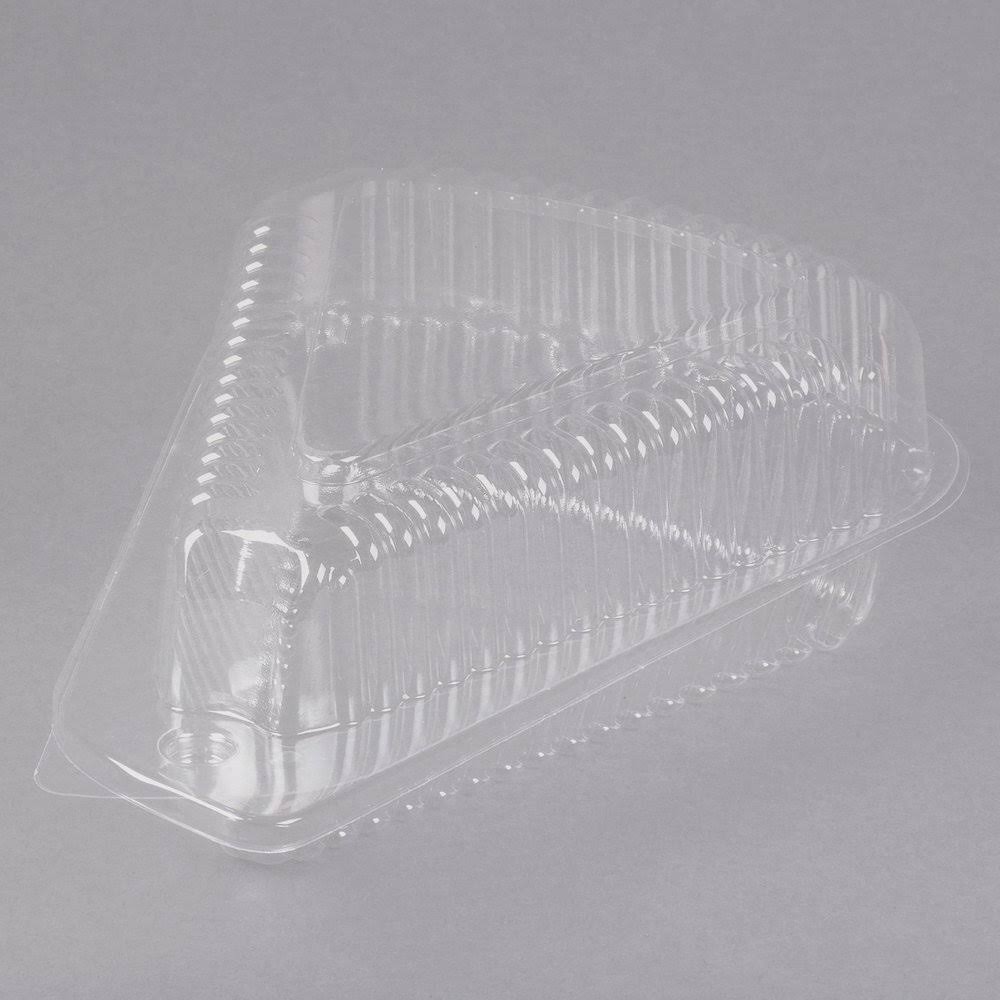 Clear Hinged Slice Container with Low Dome Lid C1633