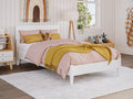White Solid Wood Low Profile Platform Bed S416