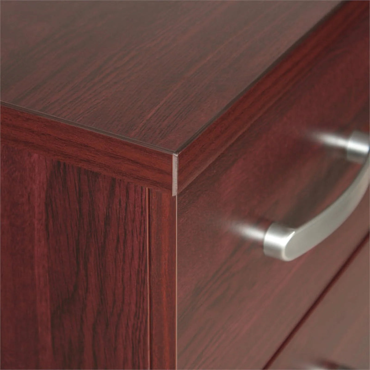 Pine Twin Bed and Dresser with Lock in Mahogany I4766