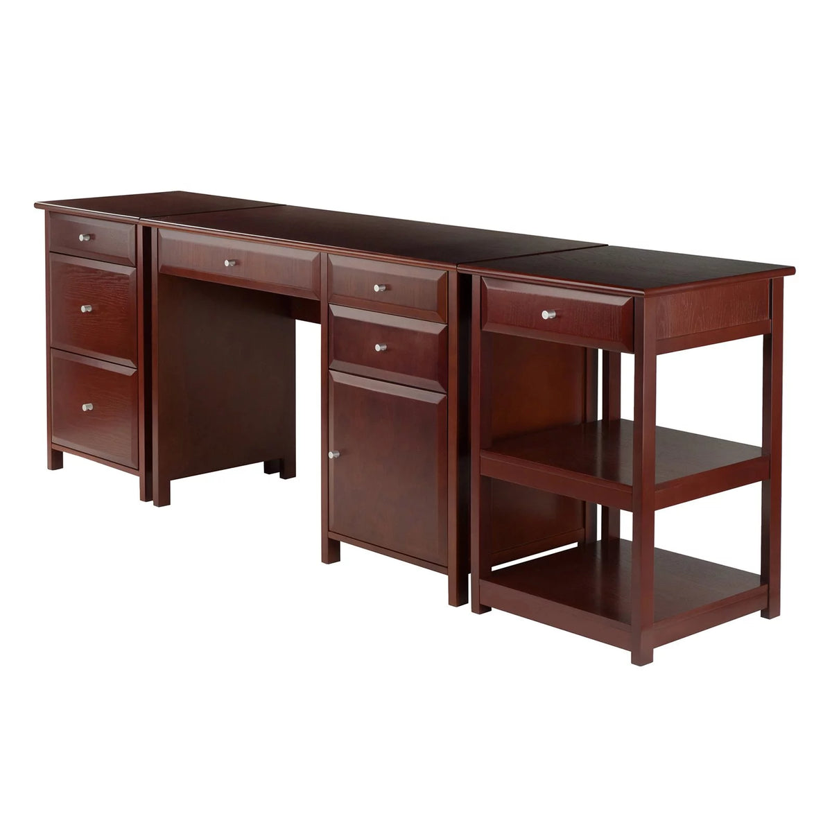 3-Piece Walnut Home Office Desk Set I1750