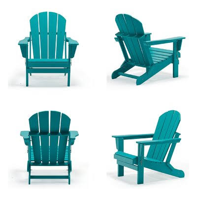 Turquoise Plastic Folding Adirondack Chair U755