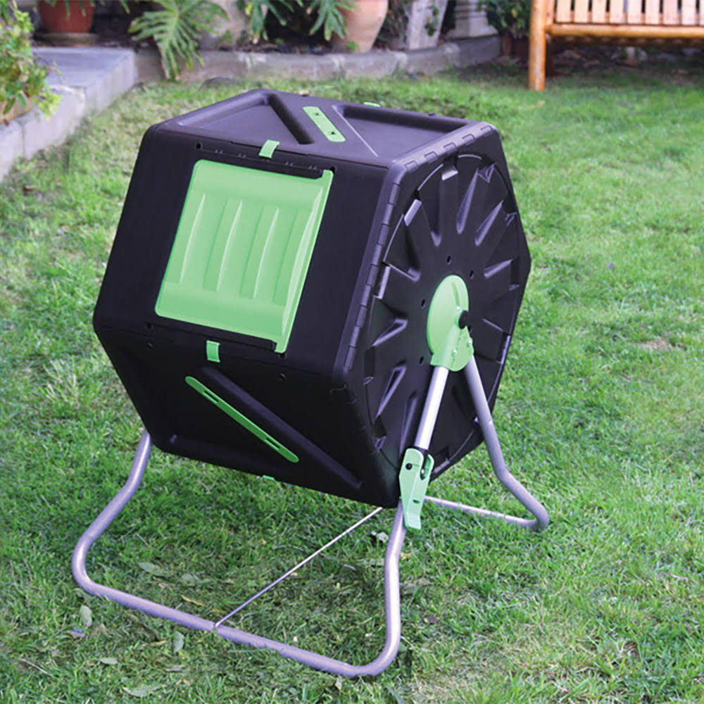 28 Gal Black Garden Composter with Hand Tool Kit Y301