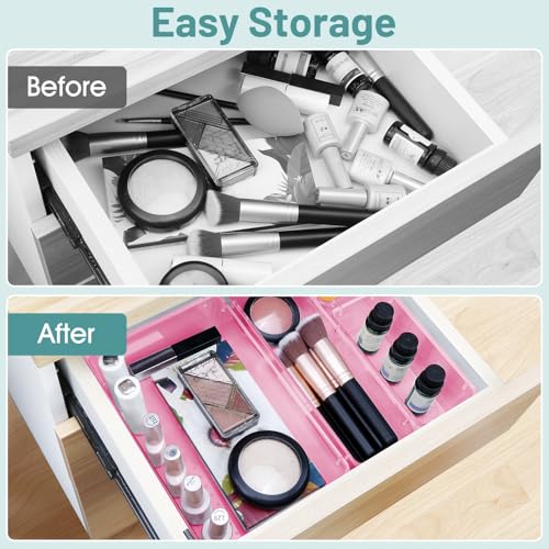 25 PCS Clear Plastic Drawer Organizer Set, 4 Sizes Y941