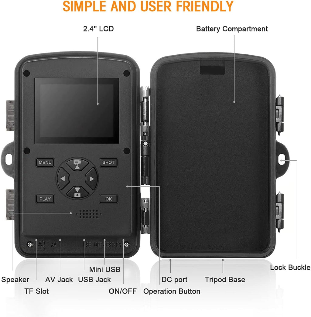 1520P IP66 Waterproof Trail Camera with Night Vision F397017