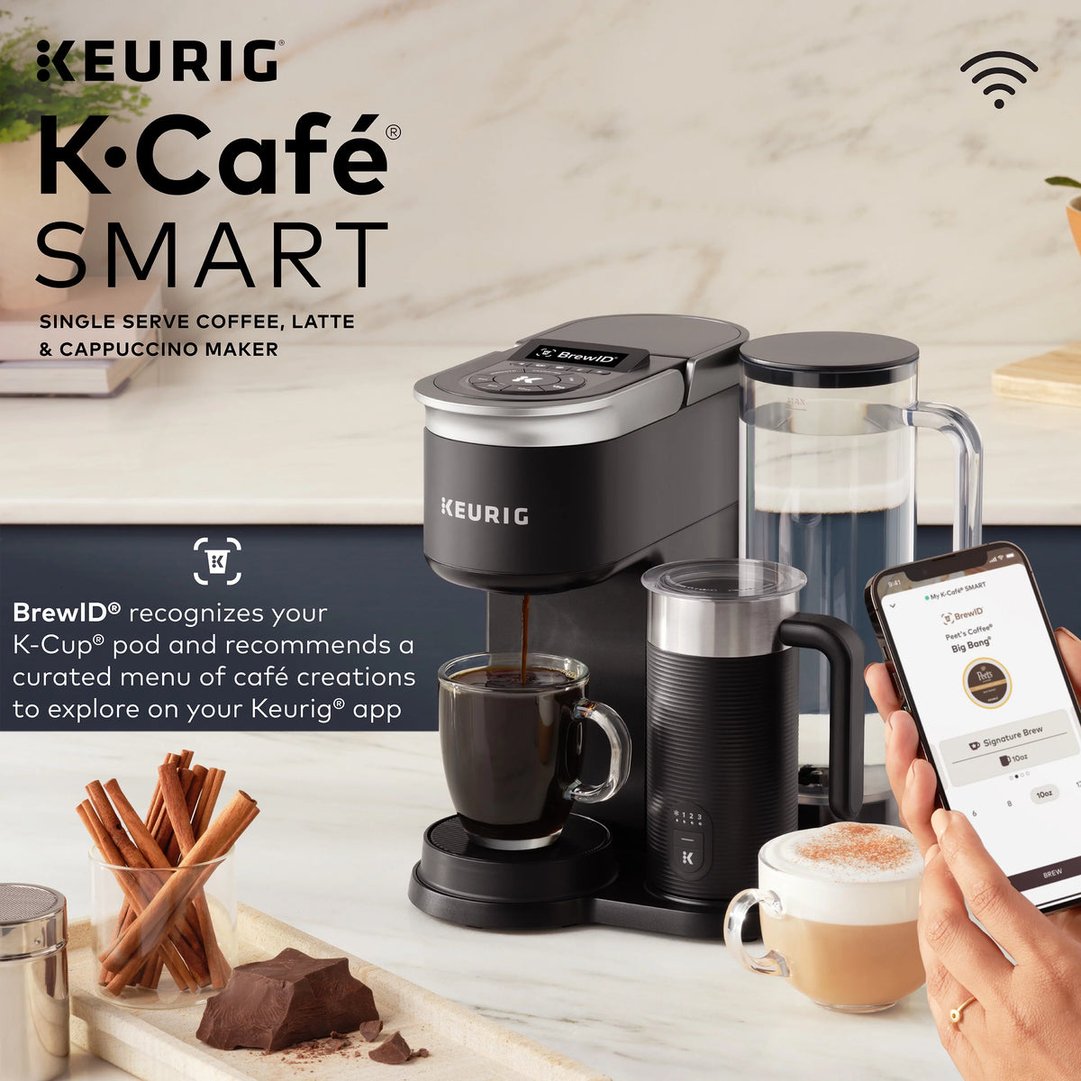 Single Serve Coffee, Latte and Cappuccino Maker, Black C5727