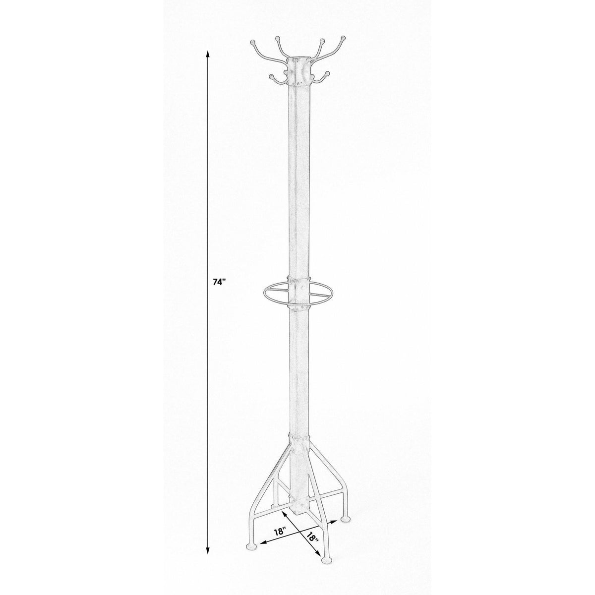 Wood & Antique Gold Coat Rack Tree F232