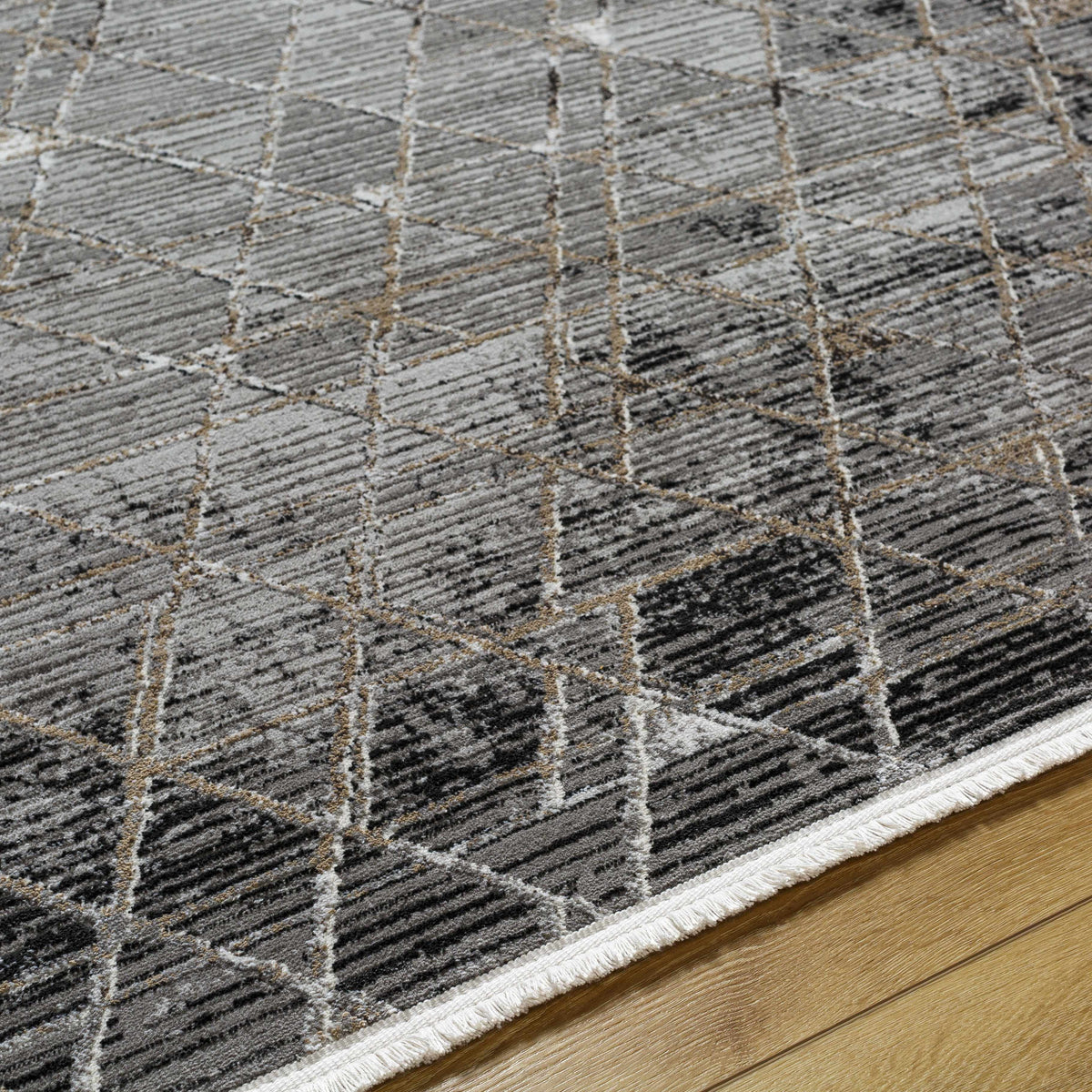 Gray Black 2' x 3' Area Rug F86267