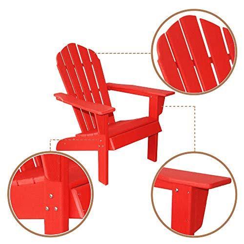 Resin Teak Red Plastic HDPE Poly Lumber Adirondack Chair B88339