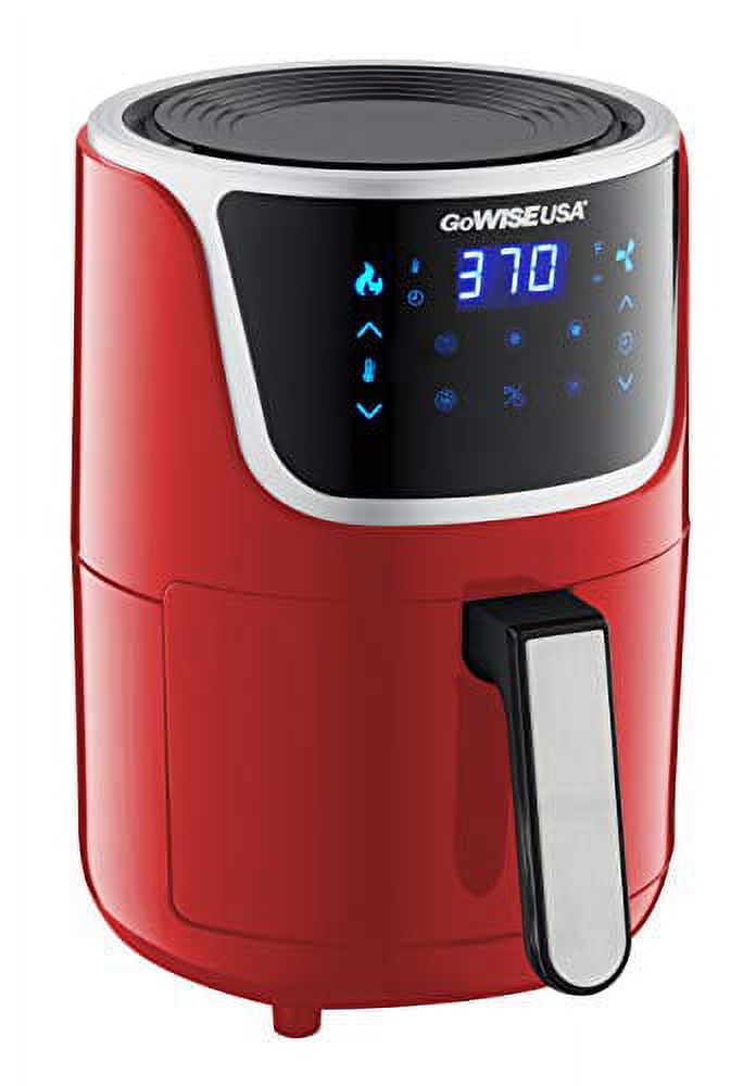 Red/Silver Electric Mini Air Fryer with Digital Touchscreen V628