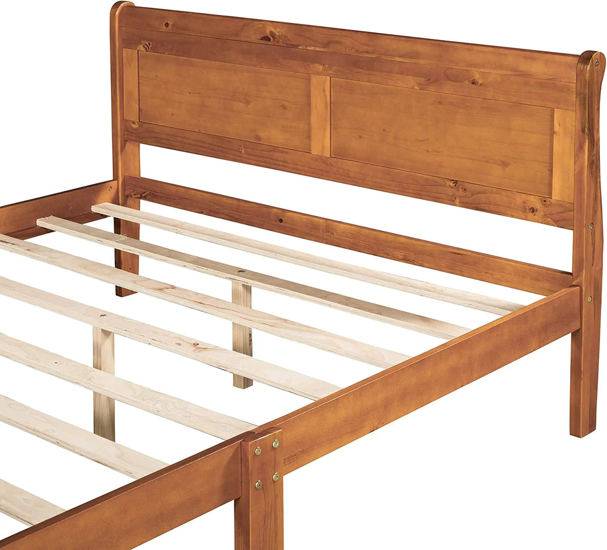 Queen Size Wood Platform Bed Frame with Headboard H459529