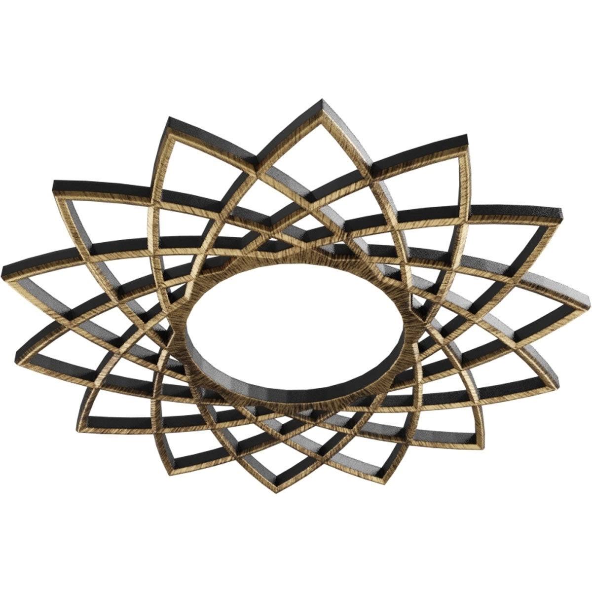 40x22OD x 15 3/8x22ID x 1x22P PVC Pierced Ceiling Medallion S619
