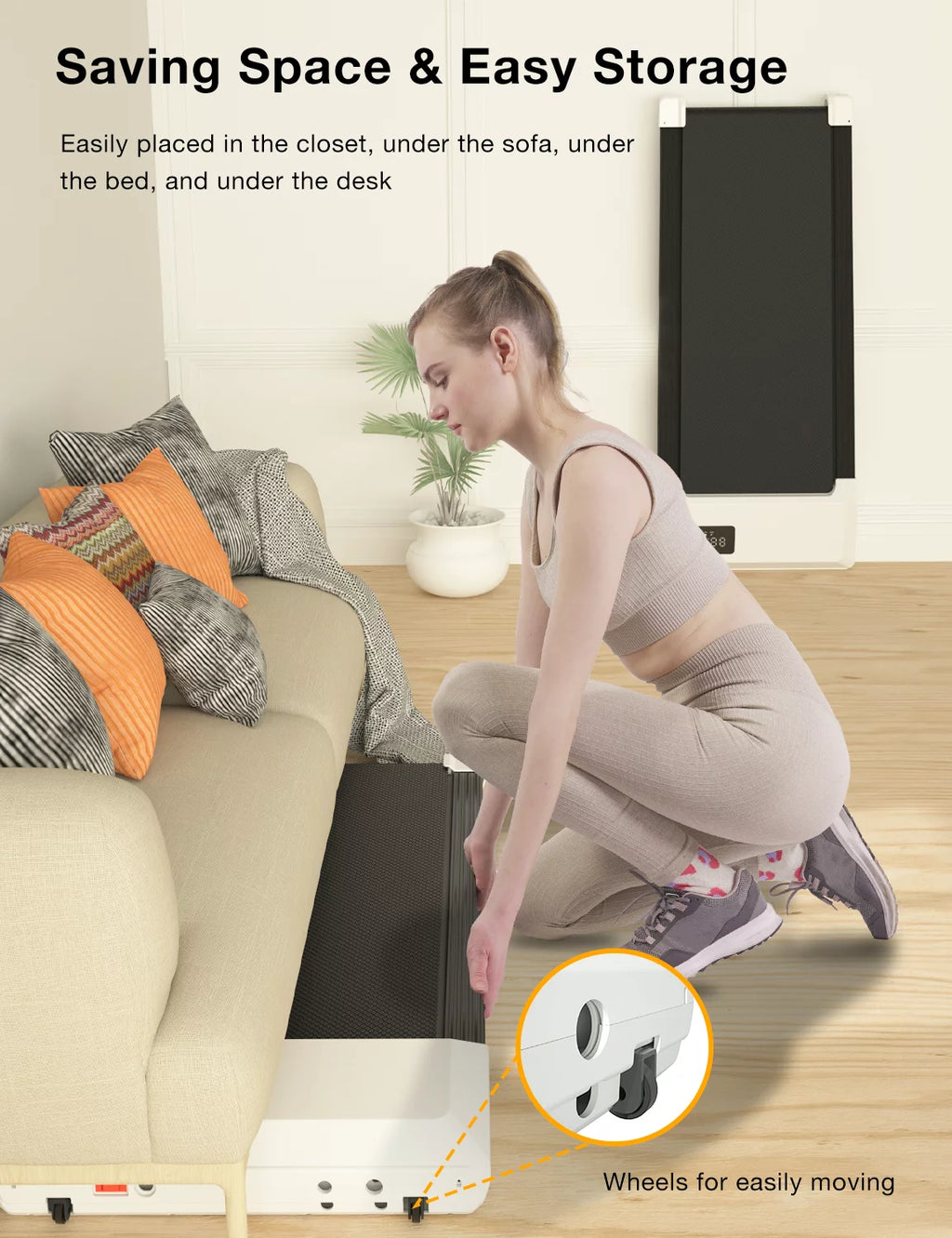 2.5Hp Walking Pad Under Desk Treadmill with Remote Control and LED Display H530