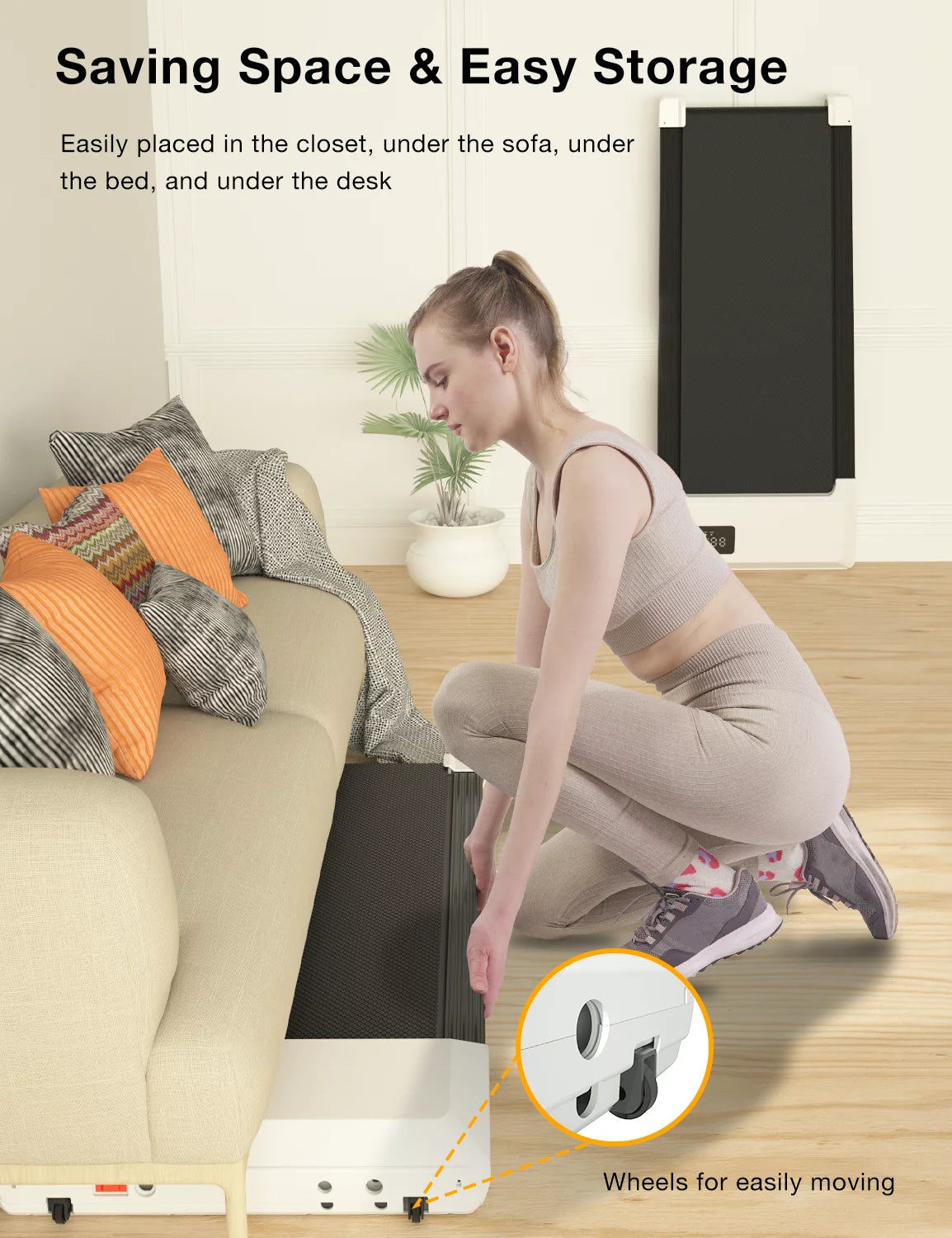 2.5Hp Walking Pad Under Desk Treadmill with Remote Control and LED Display H530