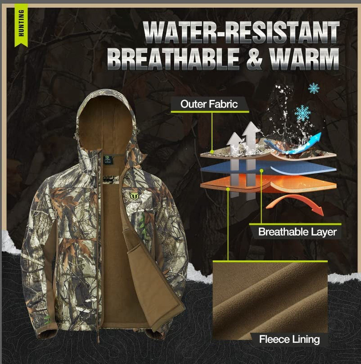 Hunting Jacket and Pants with Fleece Lining J2268