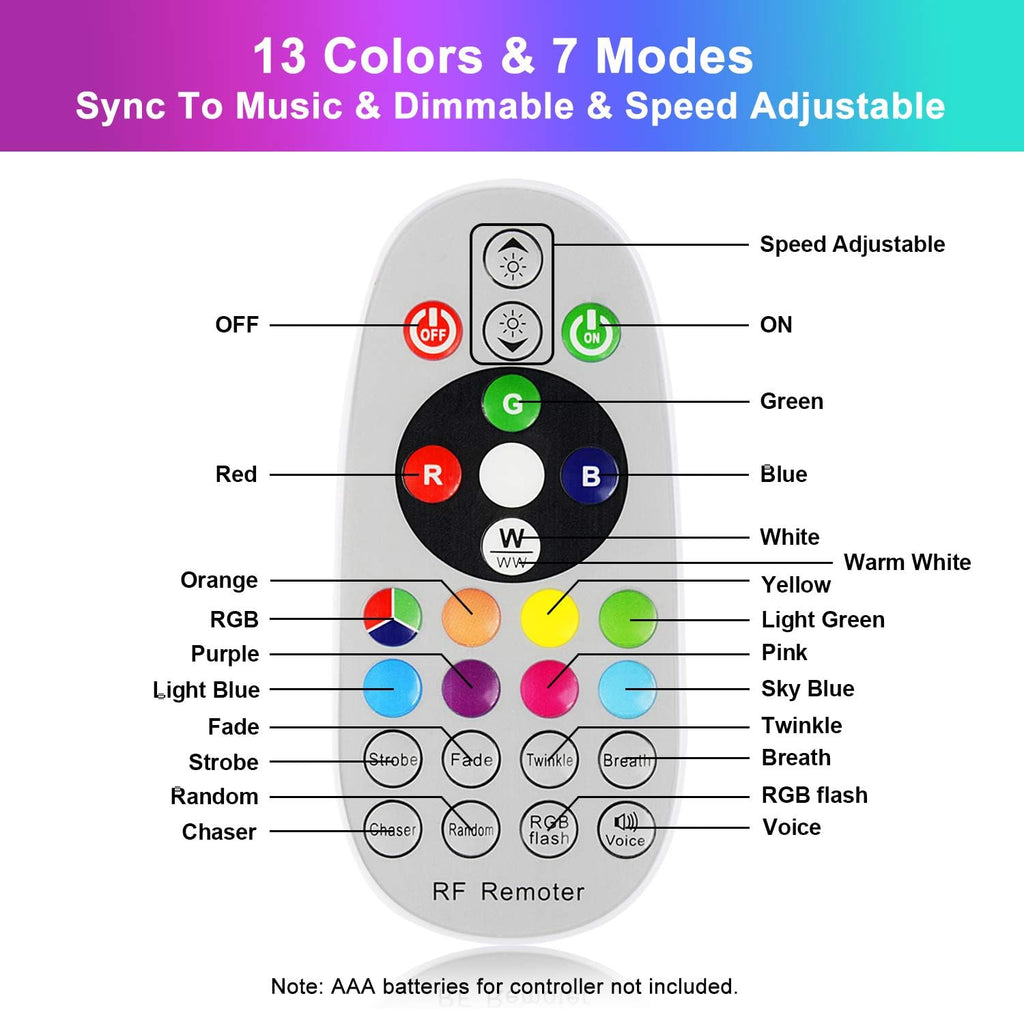 2-Pack RGB Outdoor String Lights with S14 Edison Bulbs 96FT D81043