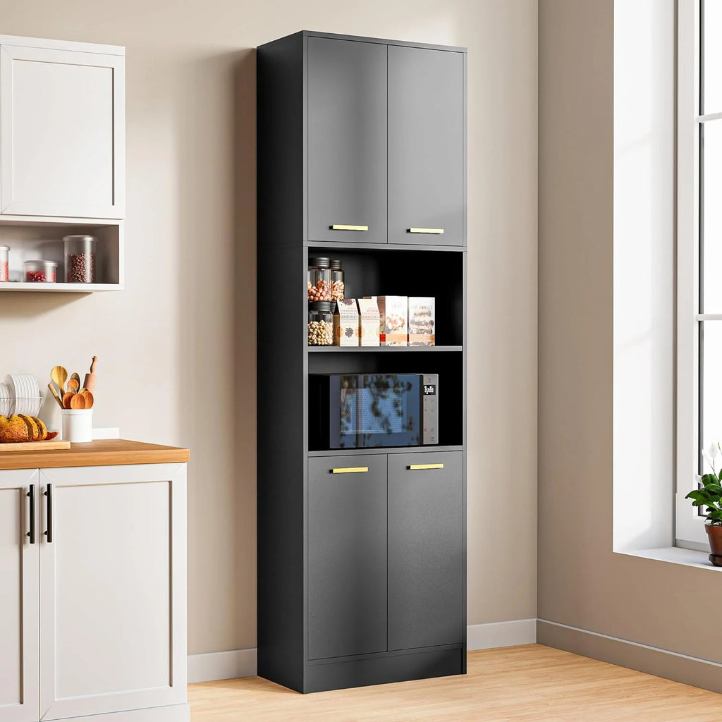 Black Wood Pantry Cabinets I309