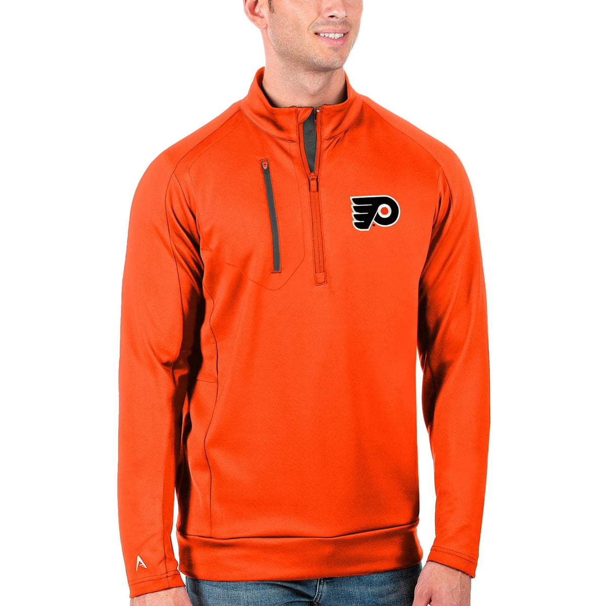 Men's Antigua Philadelphia Flyers Quarter-Zip Pullover Jacket K940793