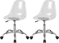 Clear Acrylic Armless Desk Chair Set of 2 K566609