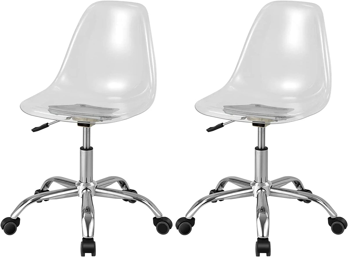 Clear Acrylic Armless Desk Chair Set of 2 K566609