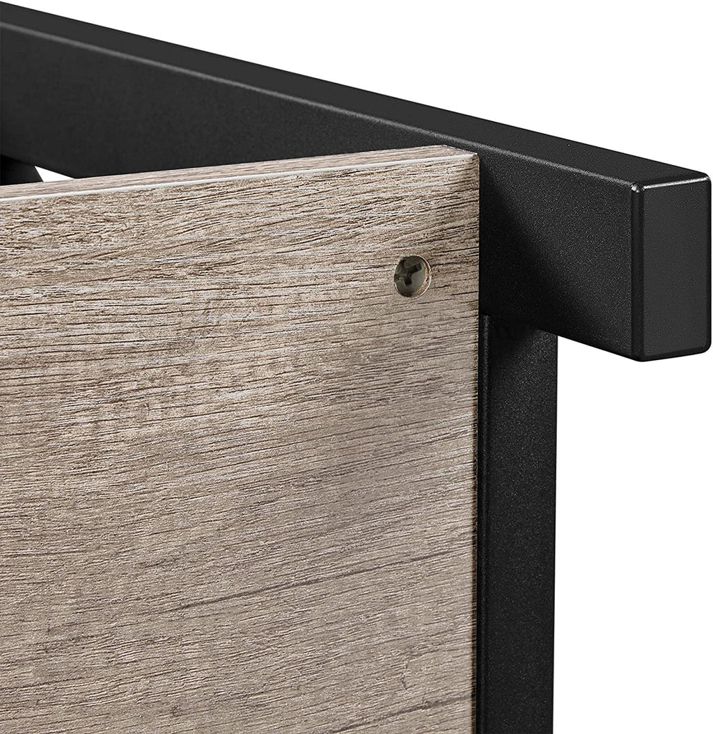 Grey TV Stand with Drawer and Open Storage Shelves M285535