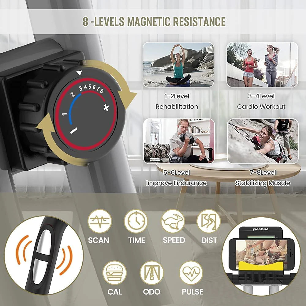 4-in-1 Folding Magnetic Exercise Bike E807