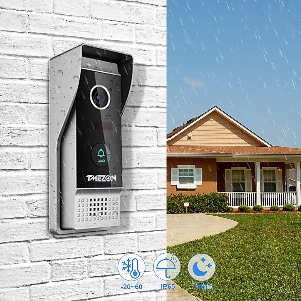 Wireless WIFI Video Door Phone IP Doorbell Intercom System with Camera 7 Inch 1x1080P Wired Camera Night Vision N49596